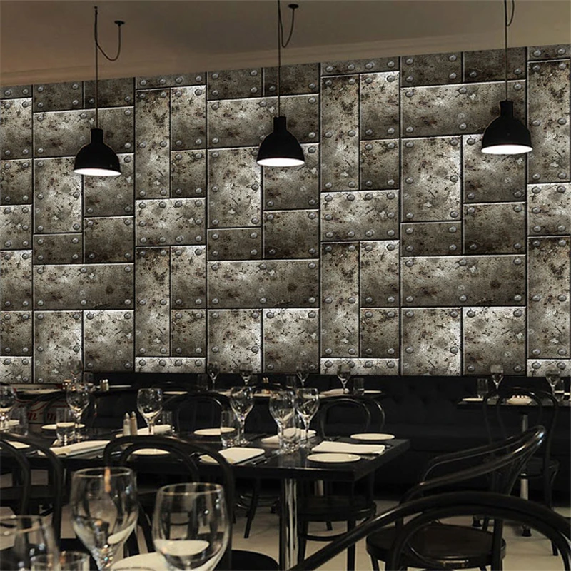 3D стереоскопический объемный фотообои простая металлическая тема для ресторана