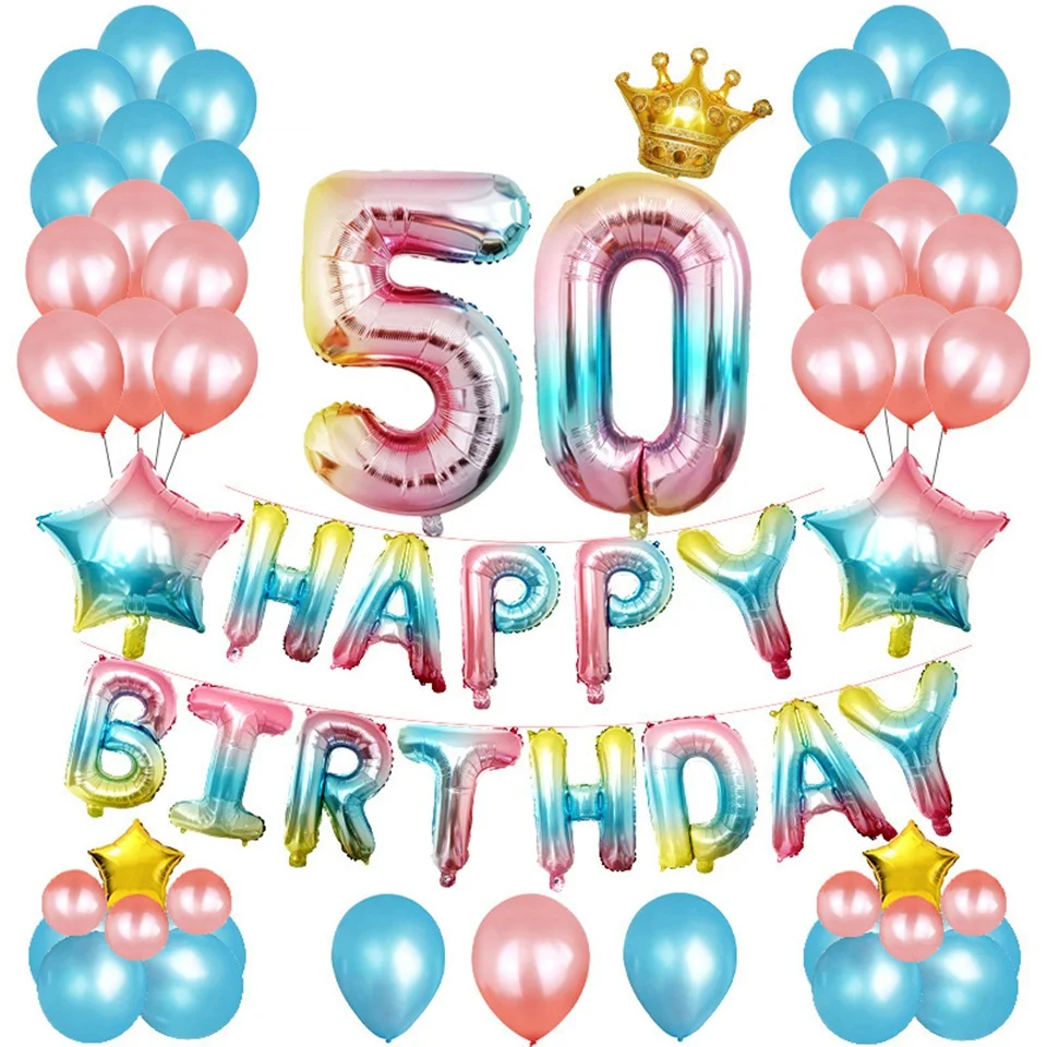 Tronzo 30th 50th 60th с днем рождения фотографический шар 32-дюймовая фольга радужная