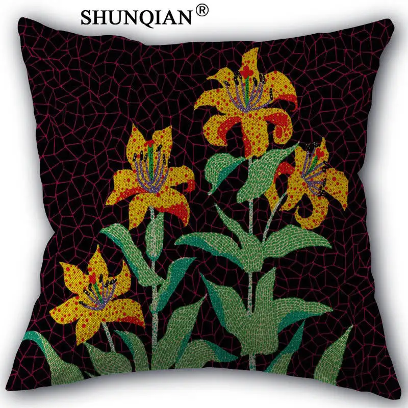 Pillowcase Пользовательские японский стиль Яей кусама художественным принтом белье хлопок Подушки Детские случаях Подушки Детские Чехол дома декоративные размер 45 x45cm одна сторона - Цвет: Pillowcase