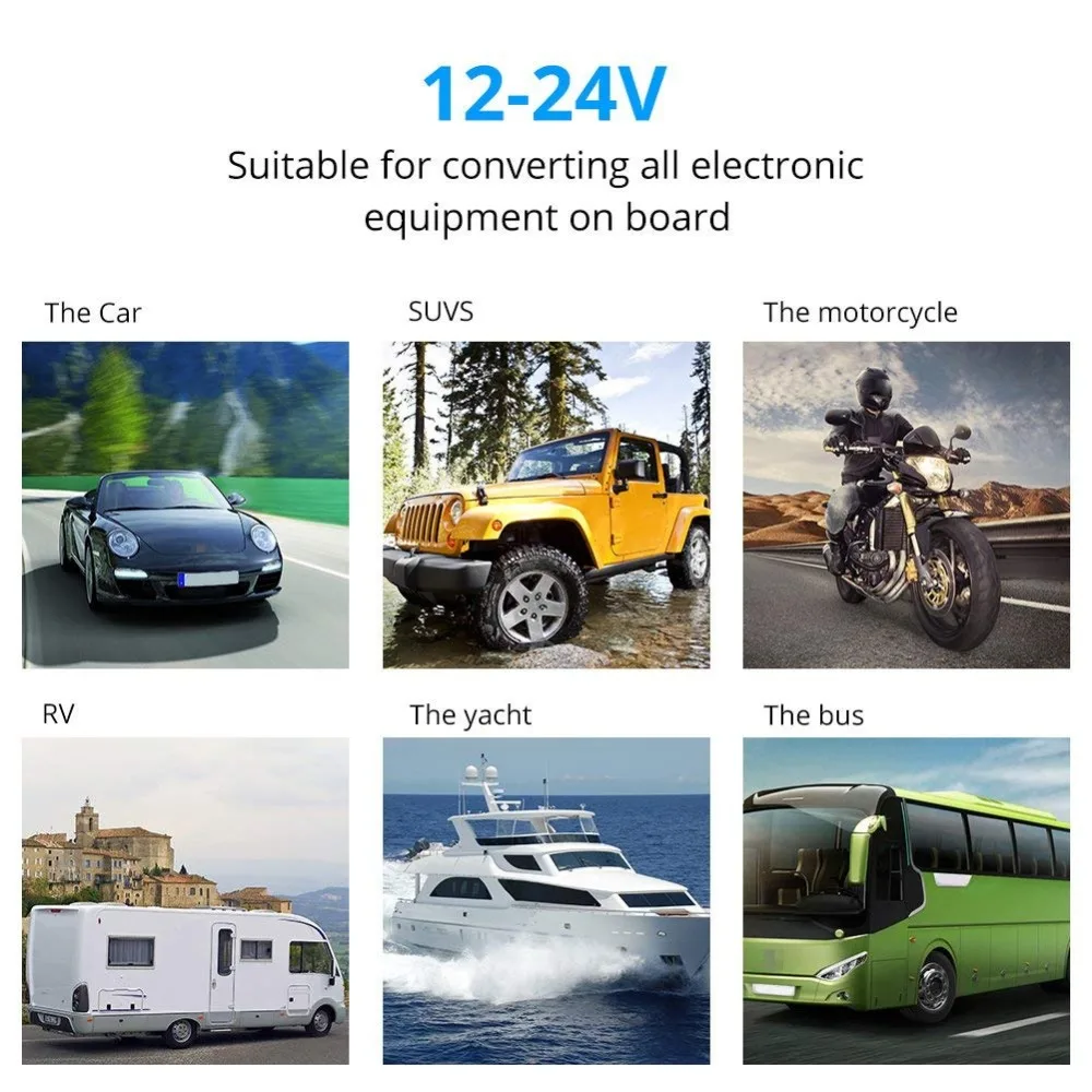 Универсальное автомобильное зарядное устройство USB с предохранителем 15 А