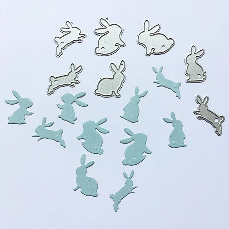6Pcs-Mini Rabbits Кролики и морковь металлические режущие штампы Нож Форма для DIY подарок Скрапбукинг альбом бумажные карты Декоративные ремесло штамп для теснения с вырезами - Цвет: 6Pcs-Mini Rabbits