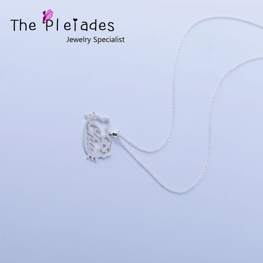 Кулон с именем из мультфильма ожерелье на заказ для детей Серебряные