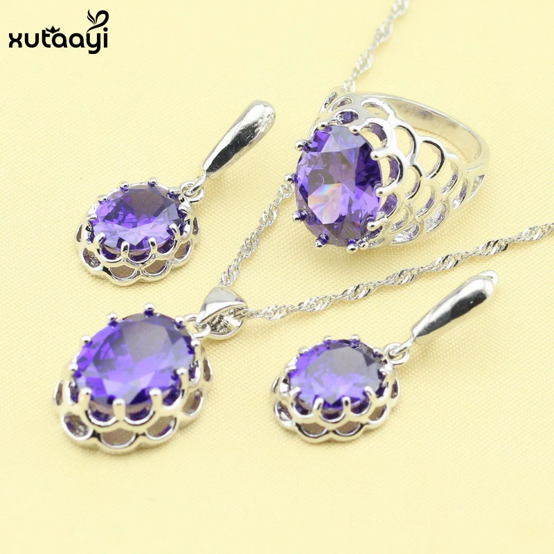 XUTAAYI Красный синтетический гранат модное Ювелирное Украшение с накладкой из