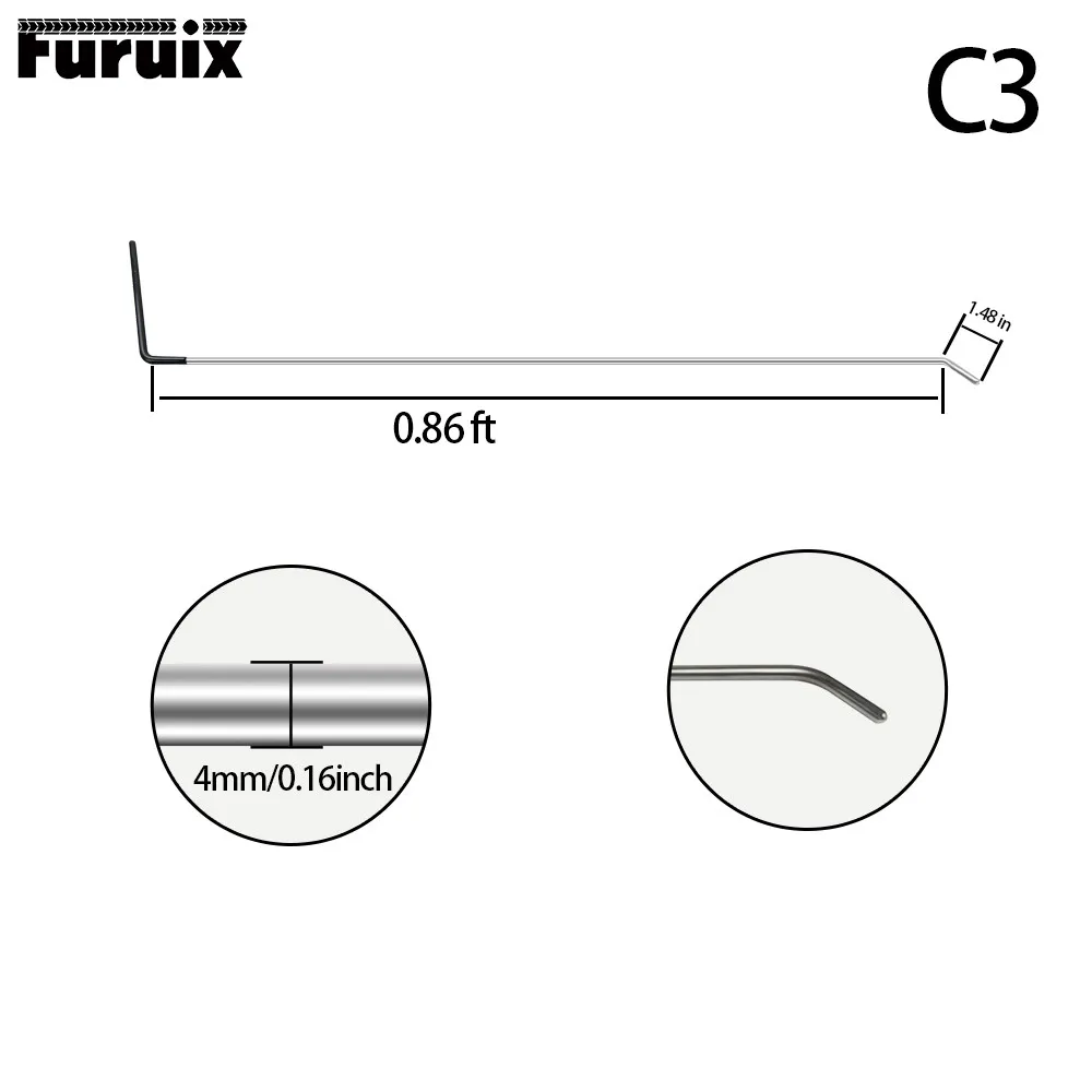 FURUIX 1/3/6 шт. PDR стержни ручной инструмент ремонт автомобиля, набор для ремонта автомобиля, безболезненного удаления вмятин ухода за кожей автомобиля град звона двери - Цвет: Красный