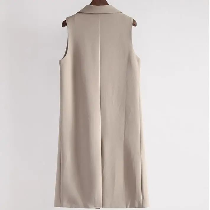 Женский элегантный розовый длинный жилет весенний кардиган без рукавов офисный