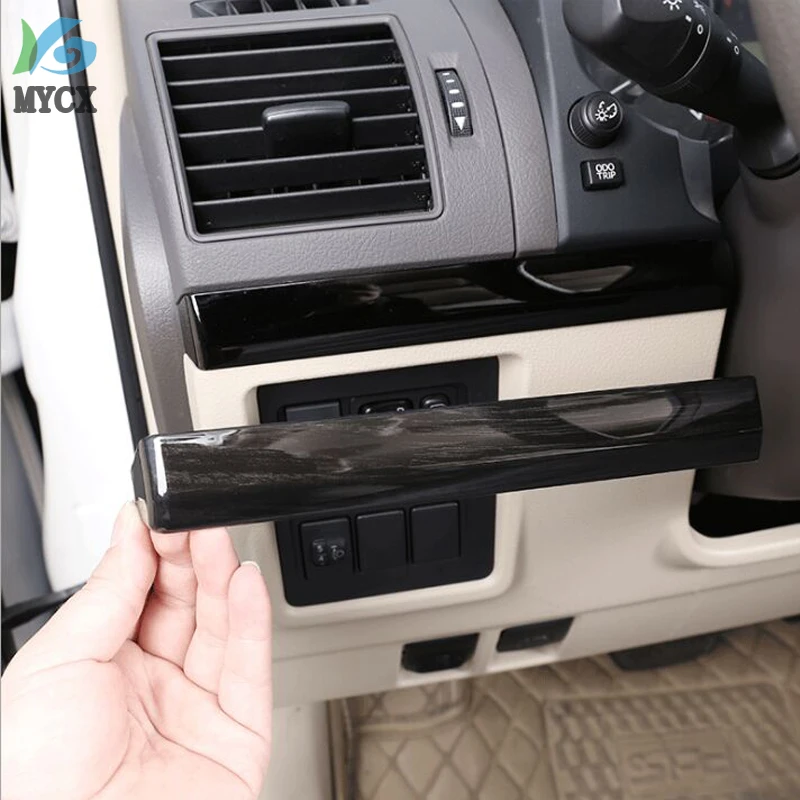 Черное дерево зерна для Toyota Land Cruiser Prado FJ150 150 2010- ABS внутренняя пассажирская сторона украшения полосы отделка для LHD