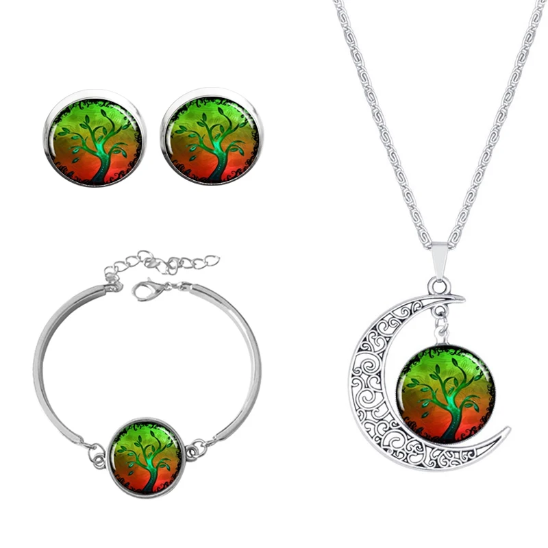 SUTEYI женский набор украшений серебряного цвета с изображением голубого дерева