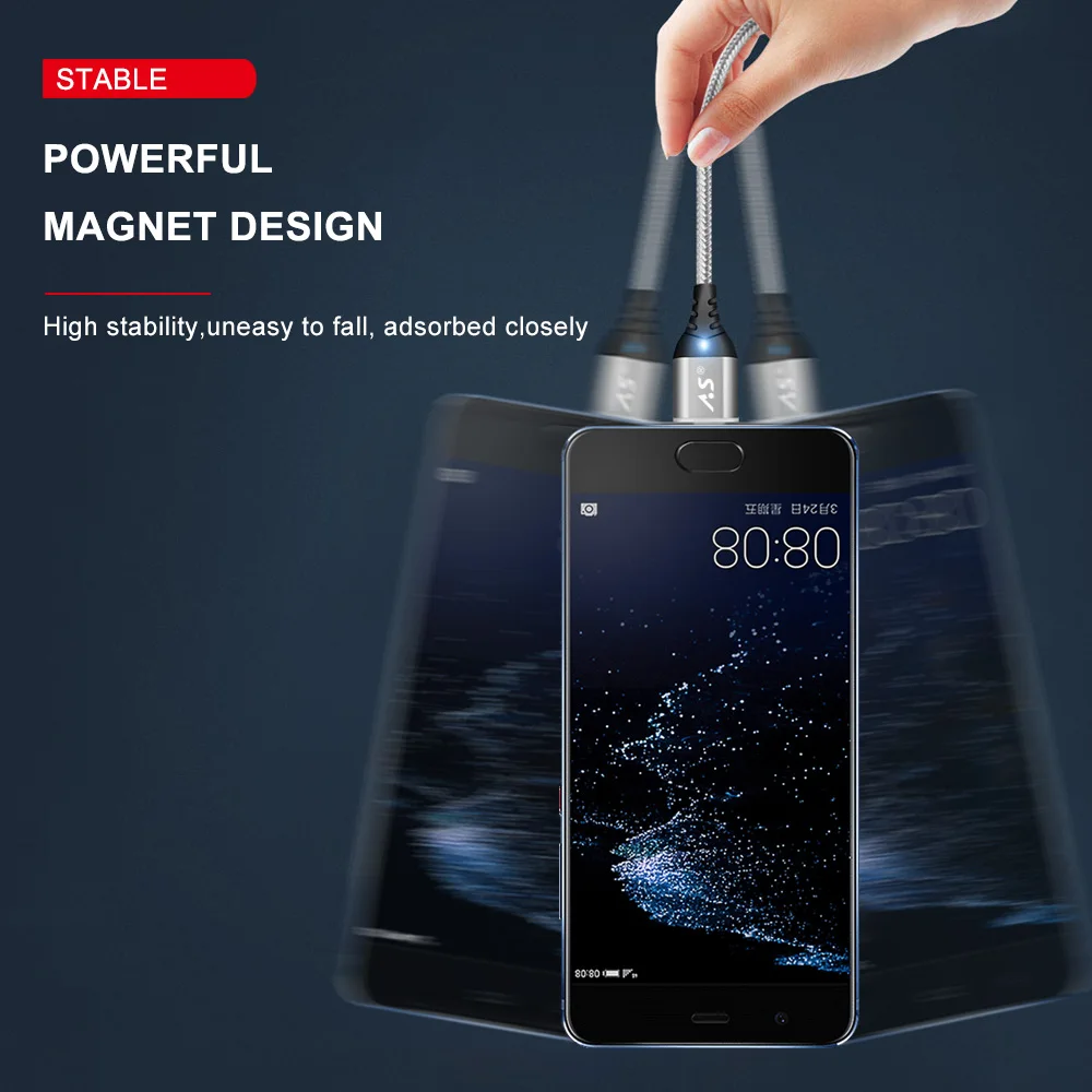 A.S Магнитный кабель USB Type C для Samsung Galaxy S9 S8 Plus Note 8 Nokia 7 P10 быстрое зарядное