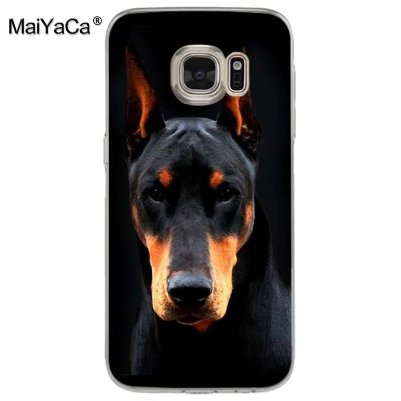 Чехол для телефона MaiYaCa black Dachshund Doberman с рисунком лица собаки samsung galaxy s9 plus s7 s6 edge s5 s8