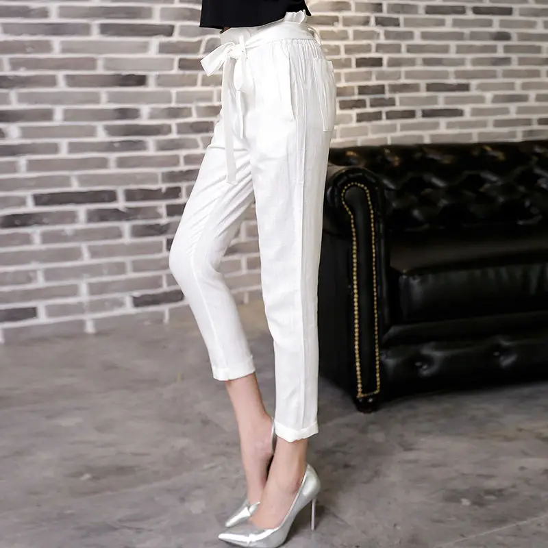 Новинка 2019 модные весенние винтажные серые клетчатые повседневные штаны женские