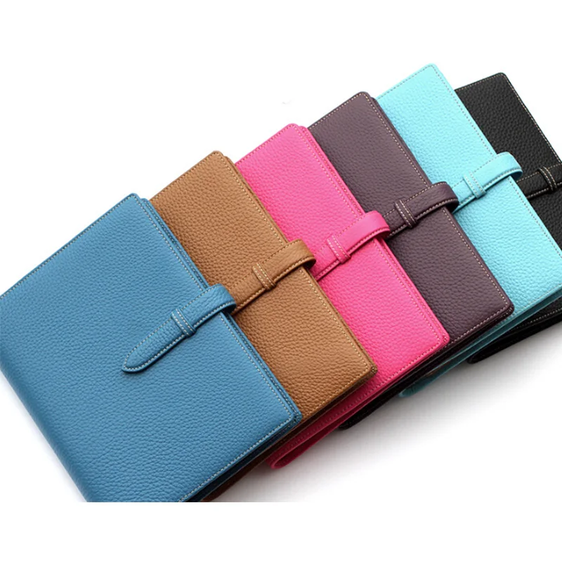 値段 本物の牛革a5バインダープランナースパイラルパッドルーズリーフライティングパッドビジネスリングノートブック日記オフィススクール用品