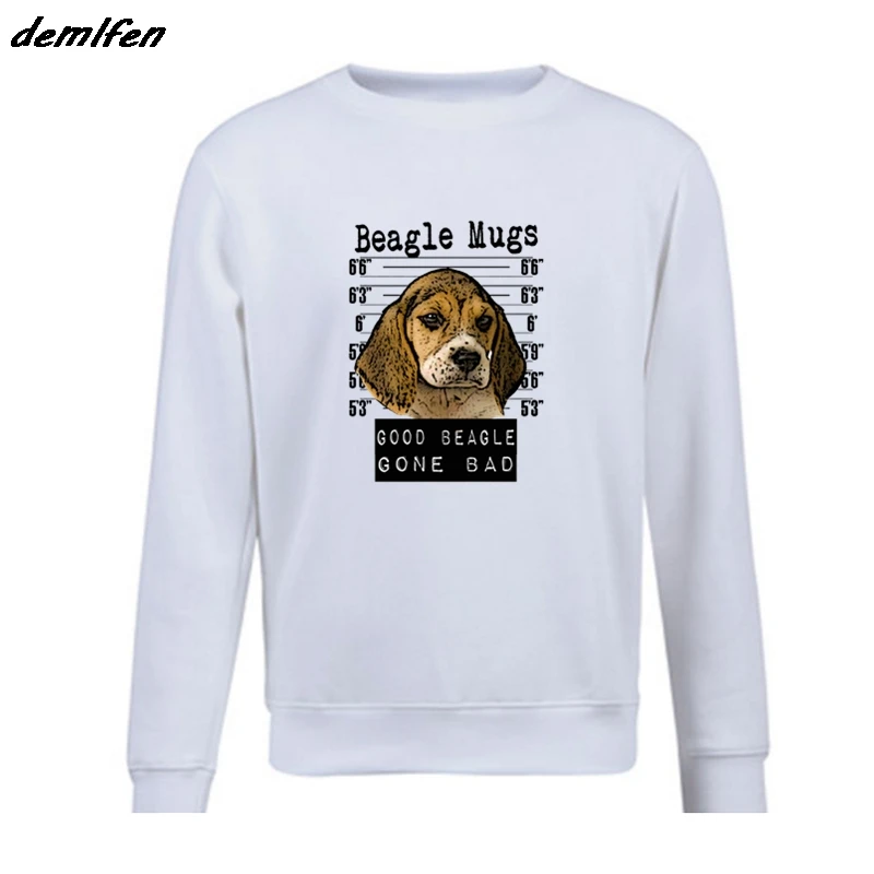 

Модная забавная толстовка с капюшоном, свитшот с вышитым биглом из гангстера, новинка, Мужской флисовый пуловер, толстовки, пальто в стиле х...
