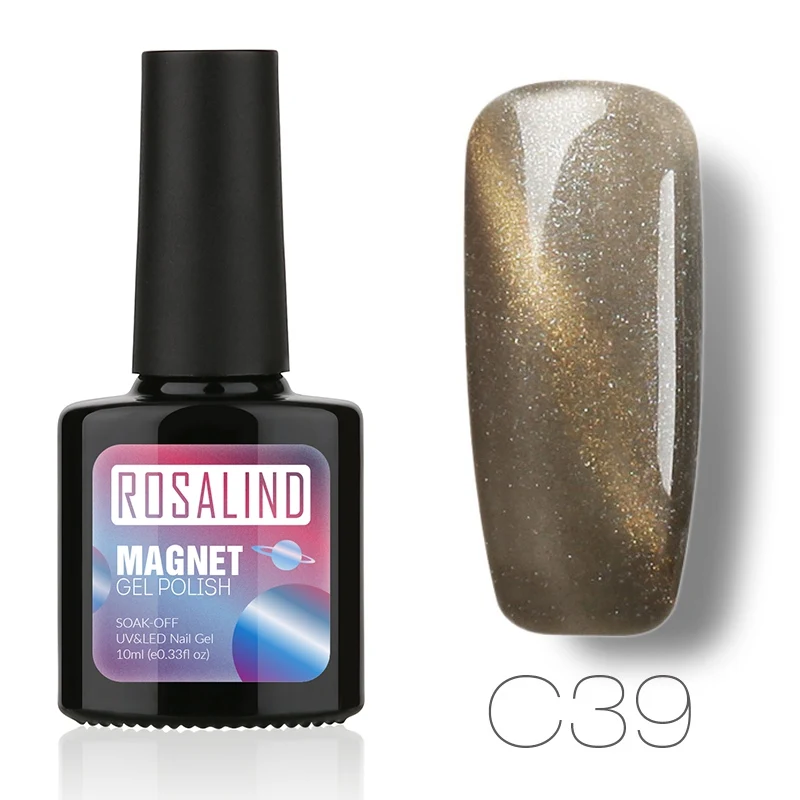C39 ROSALIND гель 1S P+ черная бутылка 10 мл кошачий глаз магнит C31-60 гель лак для ногтей УФ светодиодный Полупостоянный гель лак - Цвет: C39