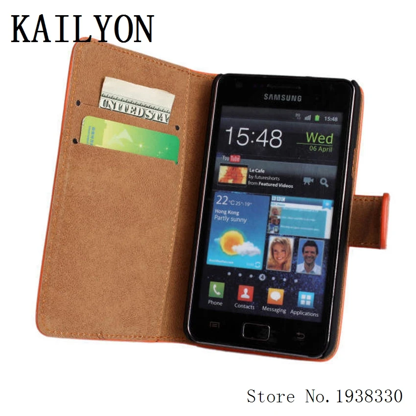 KAILYON чехол из натуральной кожи для Samsung Galaxy S2 I9100 Роскошный кошелек с откидной