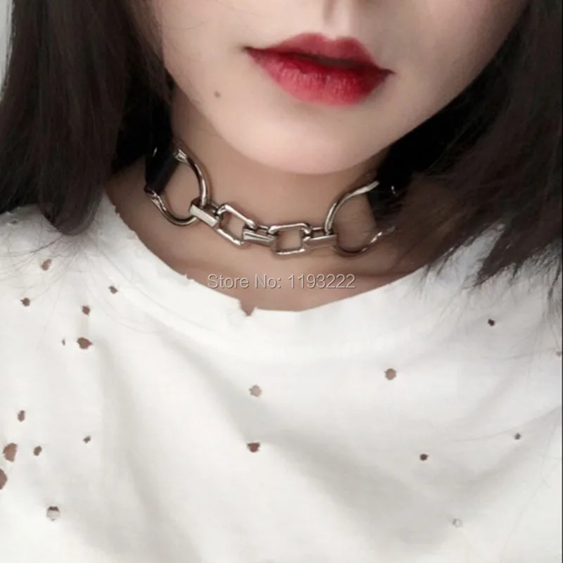 Ожерелье чокер ручной работы из кожи и металла в стиле панк рок|choker beaded|necklaces