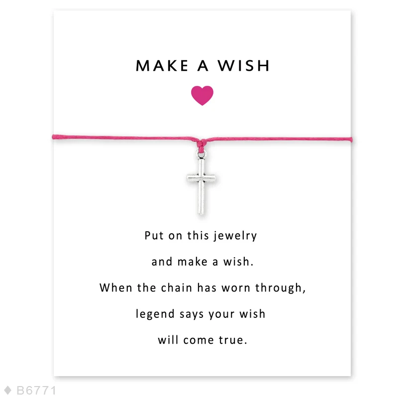 Make a Wish эффектные Браслеты Крест Снежинка якорь Висячие регулируемые браслеты и