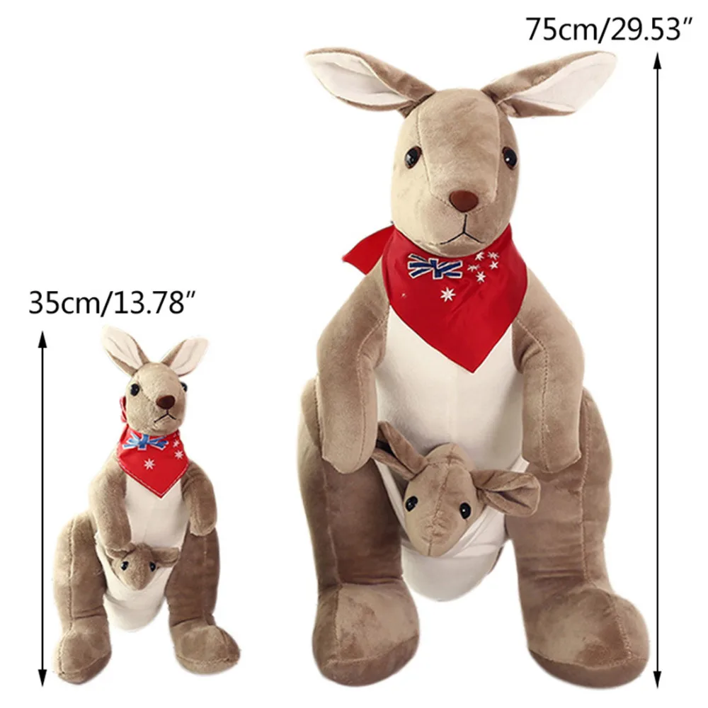 Kawaii мягкие игрушки 35 см/75 см ребенок Австралийский кенгуру животное плюшевая