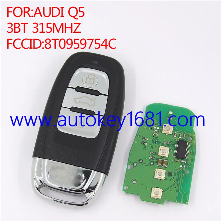 Пульт дистанционного управления смарт карта Автомобильный ключ для Audi Q5 3 кнопки