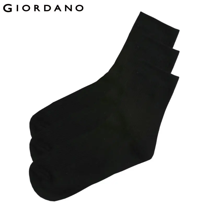 Giordano носки мужские три пары длинных носок в разных цветовых решениях имеют только один размер - Цвет: 01Black