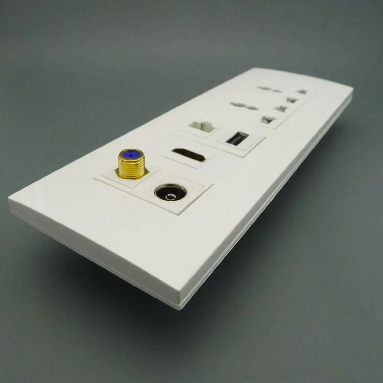 Настенная пластина 118 с 2 портами питания USB hdmi RJ45 TV F поддержкой DIY настенной