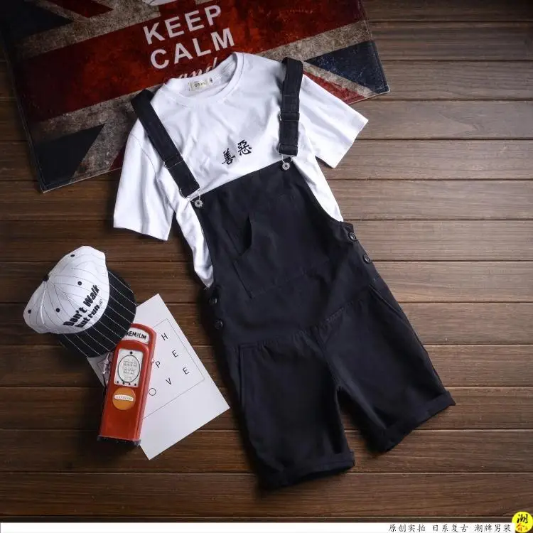 Мужской комбинезон цвета хаки и черный короткие брюки модные повседневные шорты