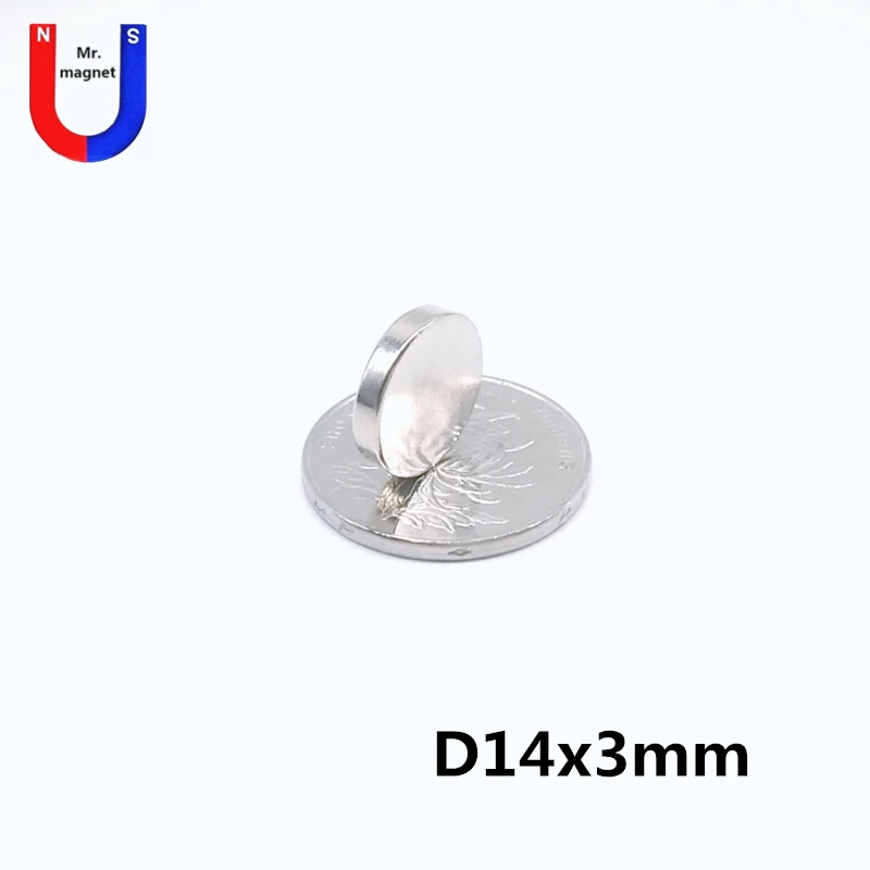 

50pcs 14x3 magnet Handicraft packaging 14*3 super strong NdFeB permanent rare earth magnet 14x3 mm neodymium magnets round disc