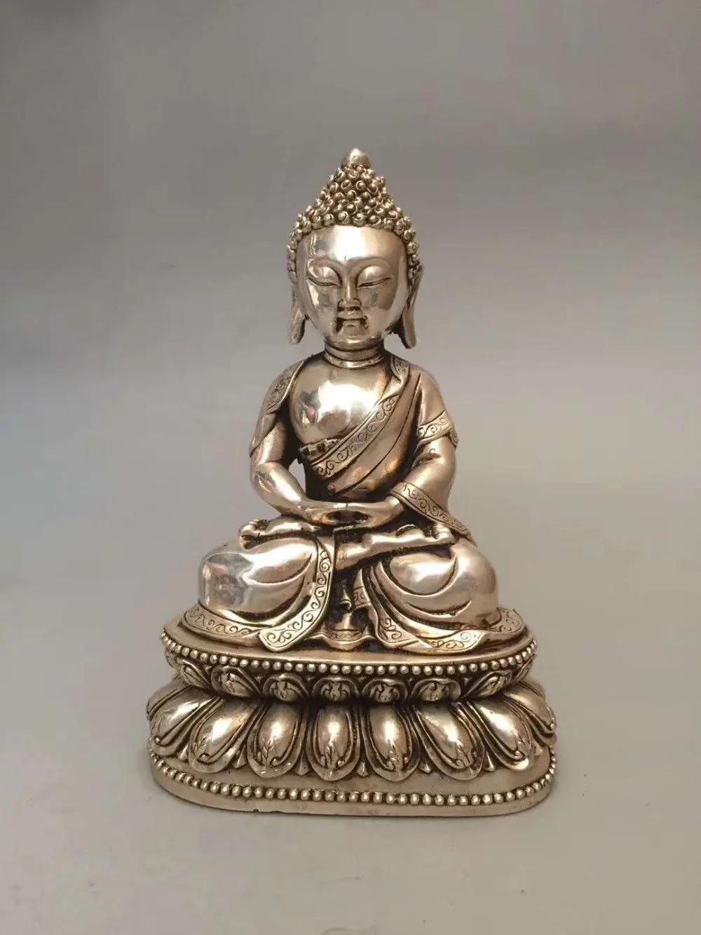 Collectible archaize white copper Sakyamuni Buddha statue | Дом и сад