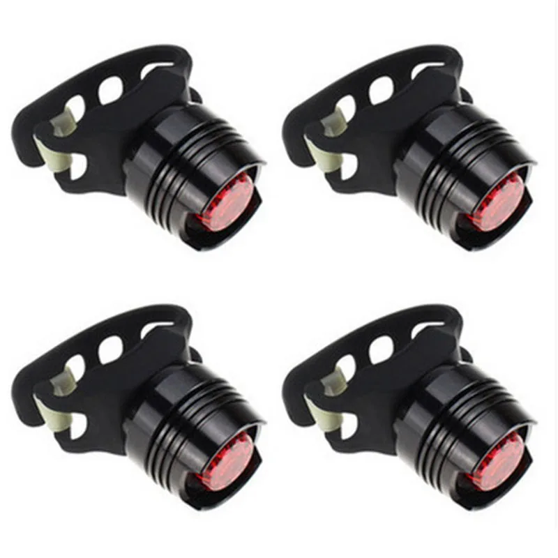 4pcs Black 4 шт для езды на велосипеде, велосипедный спорт передних фар Водонепроницаемый безопасности Предупреждение задний фонарь велосипед светодиодный шлем противотуманные фары с Батарея - Цвет: 4pcs Black