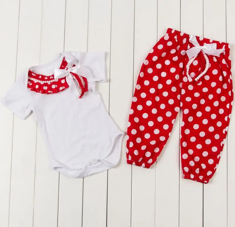 Осенне-осенняя одежда для малышей хлопковая зимняя девочек шорты в горошек наряд