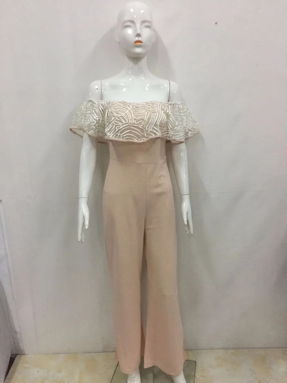 JRRY Повседневный свободный женский комбинезон с вырезом лодочкой и открытыми