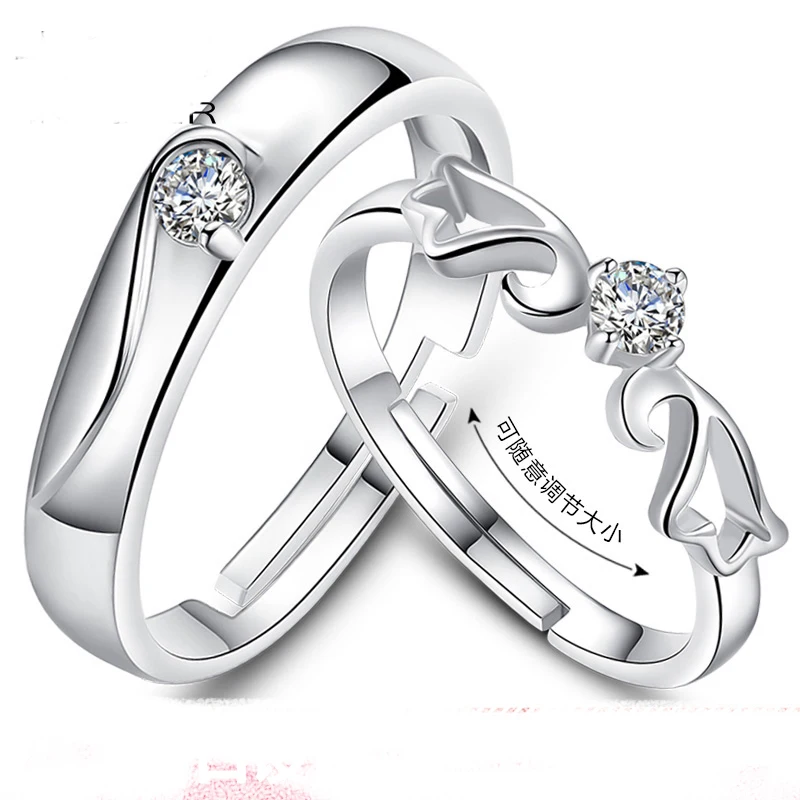 Ювелирные изделия для влюбленных белое золото кубический цирконий два стиля