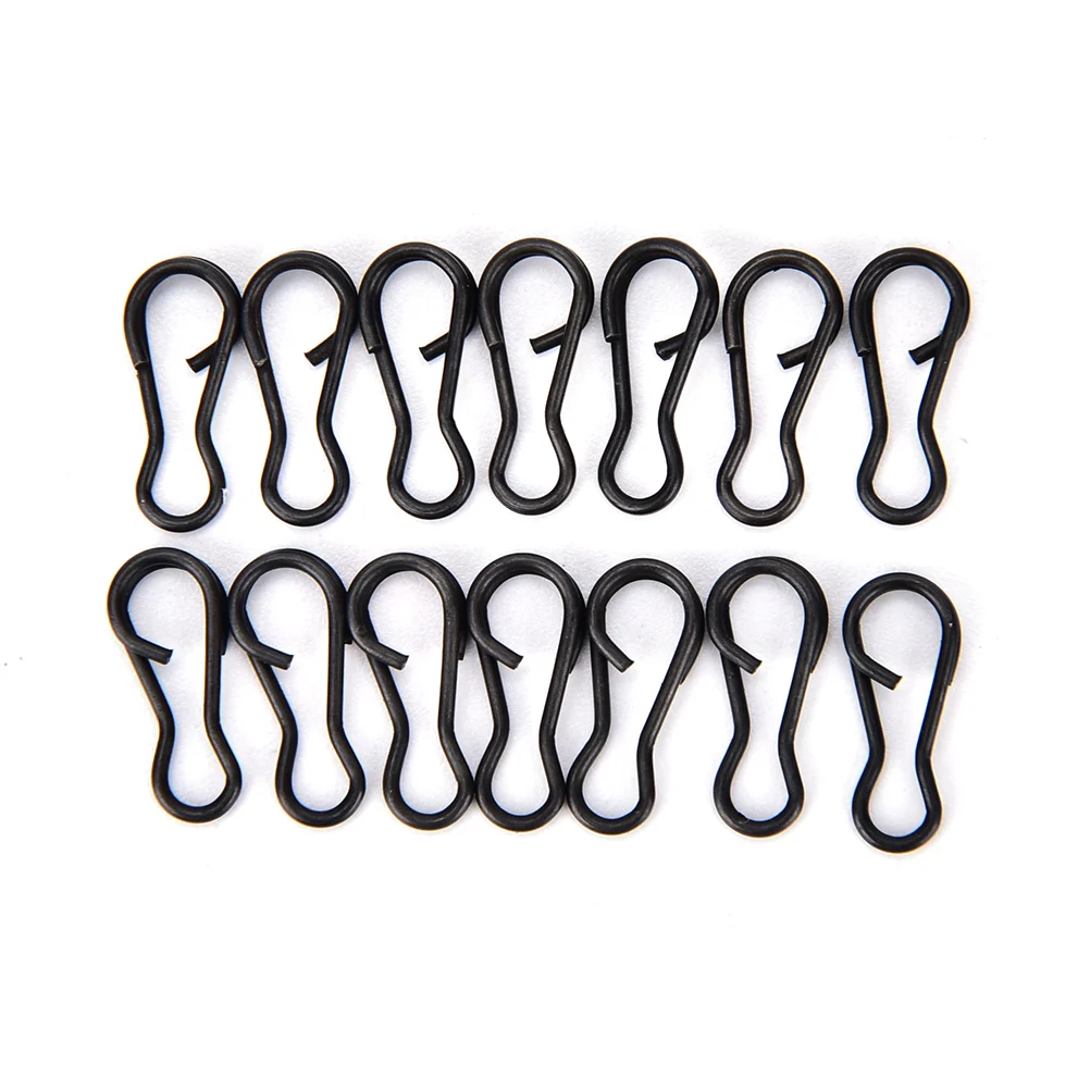 

100pcs/lot Stainless Steel Carp Fishing Tackle Snap Black Color Lure Connector Fishing Accessories Snap Pesca