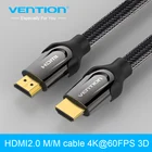 Кабель HDMIHDMI Vention, 5 м, 3 м, 2 м, 1 м, поддержка 3D 4K, 2,0, 1,4, для проектора, wii TV, Mac, золотой разъем HDMI