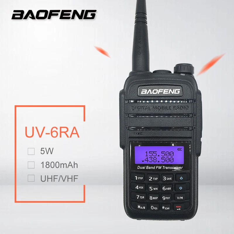 Портативная рация BAOFENG UV 6RA 5 Вт любительская радиостанция UHF VHF Ham CB Radio Mobile Transmitter