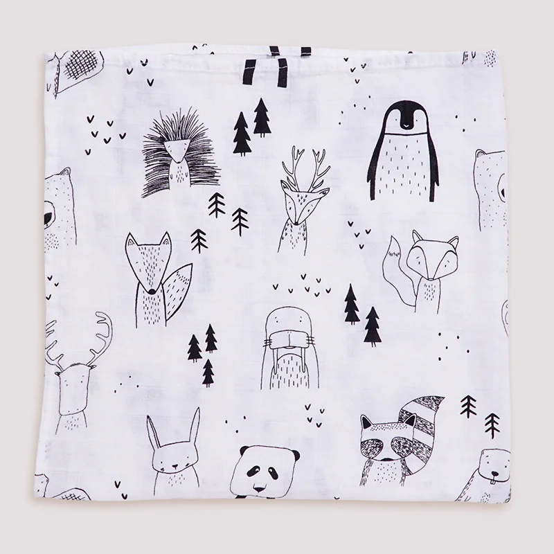 zoo 60*60 бамбуковый хлопковый детский нагрудник, одеяло, мягкий мультяшный животный принт, для новорожденных, шарф, носовой платок, многофункциональная оберточная одежда, одежда - Цвет: zoo