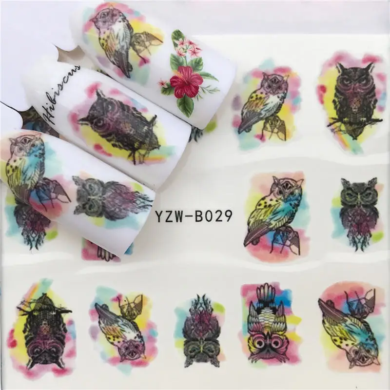 YZW-B029 LCJ 1 шт. Панк/градиент цветок серии 3d наклейки для ногтей наклейки цветочный/единорог клей маникюрные наклейки Шарм Дизайн ногтей украшения - Цвет: YZW-B029