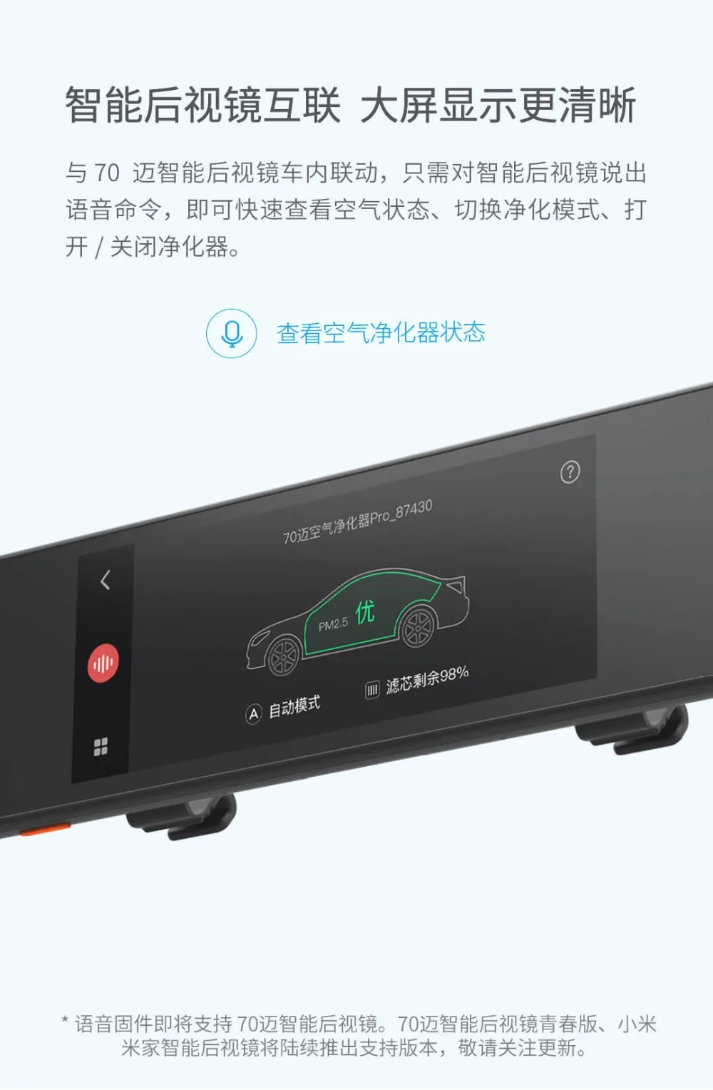 Xiaomi 70mai воздухоочиститель Pro воздухоочиститель бесшумный фильтр Телефон умное управление удаляет PM2.5 дым запах пыли формальдегид для домашнего автомобиля