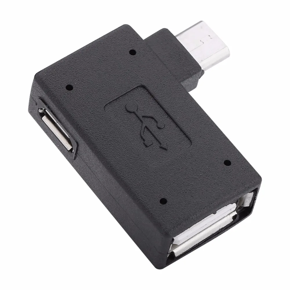 10 шт./лот микро адаптер USB 2 0 гнездо-штекер OTG источник питания 2018 порт 90 градусов
