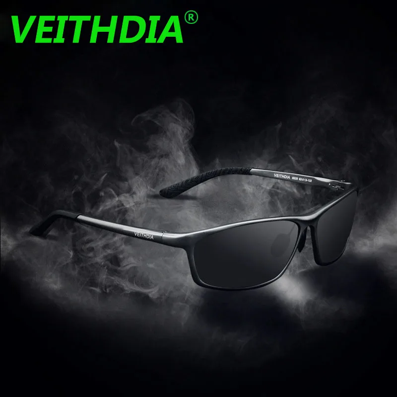 Бренд VEITHDIA, алюминиево-магниевые мужские поляризованные солнцезащитные очки, дизайнерские солнцезащитные очки для вождения, зеркальные очки, модные аксессуары 6520