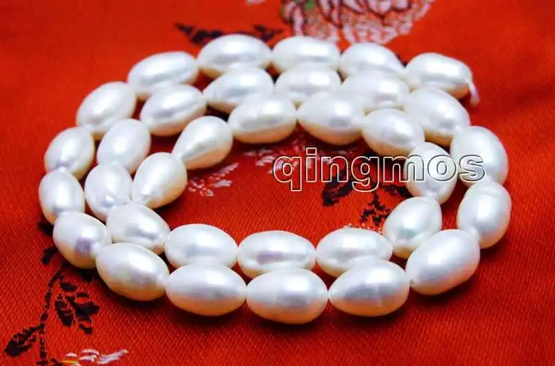 

SALE 8-9mm high quality White Freshwater rice pearl Loose Beads 14"-los718 Wholesale/retail Free shipping