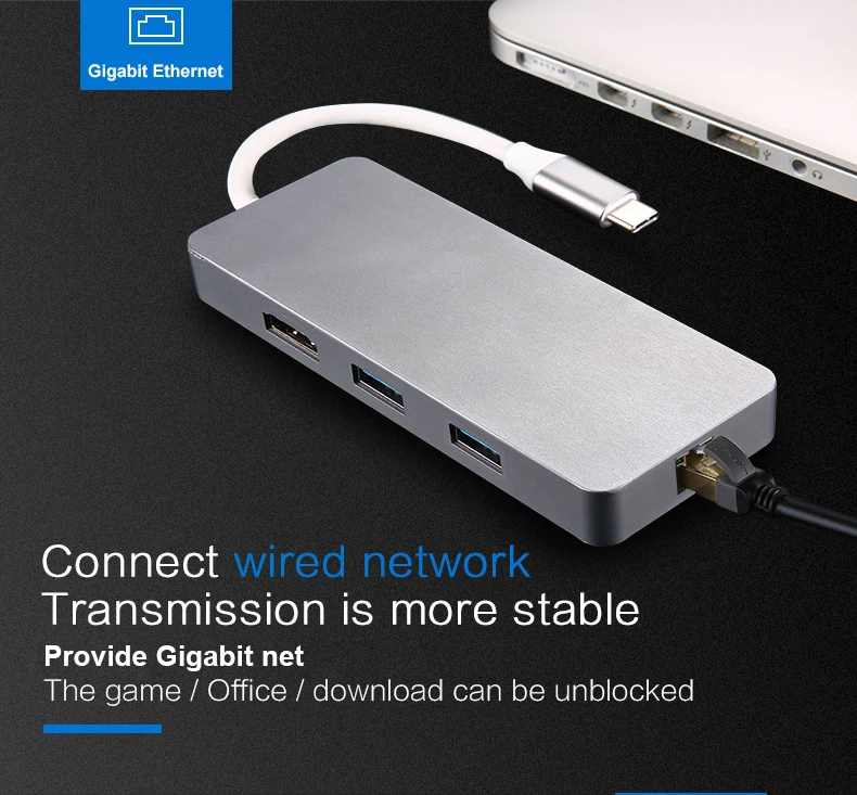 USB C концентратор Thunderbolt 3 док станция USB3.1 Тип к HDMI 0 Ethernet RJ45 TF SD Кабель адаптер для