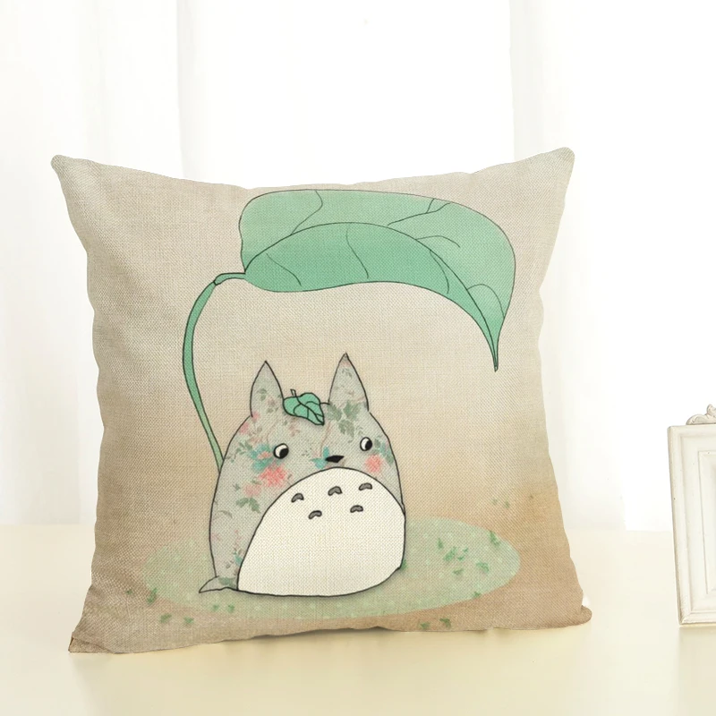 Totoro Cushion Cover Home Decor Case Houseware Throw Pillowcase Linen Square 45x45cm Cojines | Дом и сад