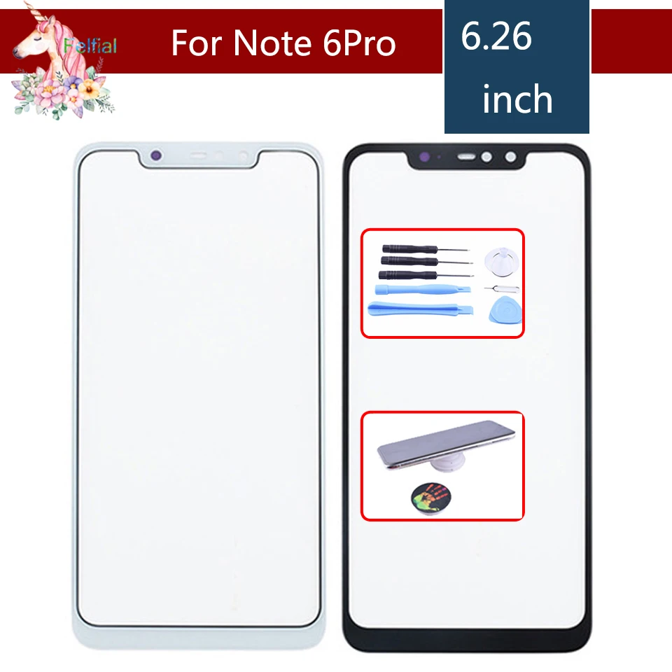 

ORIGINAL For Xiaomi Redmi Note Note 6 PRO 6Pro Touch Screen Panel Front Outer Glass Lens Touchscreen NO LCD Without Digitizer