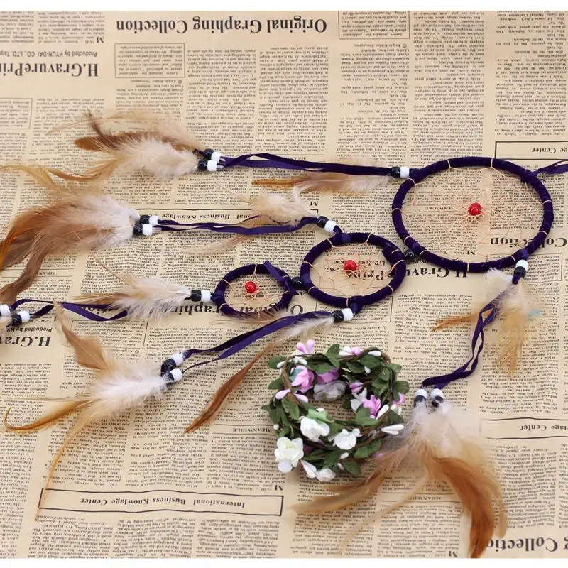 Поделки из перьев Ловец снов коричневые ветряные колокольчики ручной работы