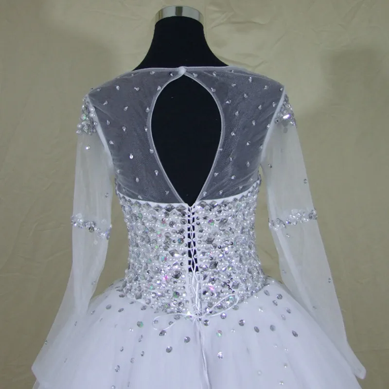 QQ Lover 2019 Новое перспективное свадебное платье с длинным рукавом стразы жемчуг