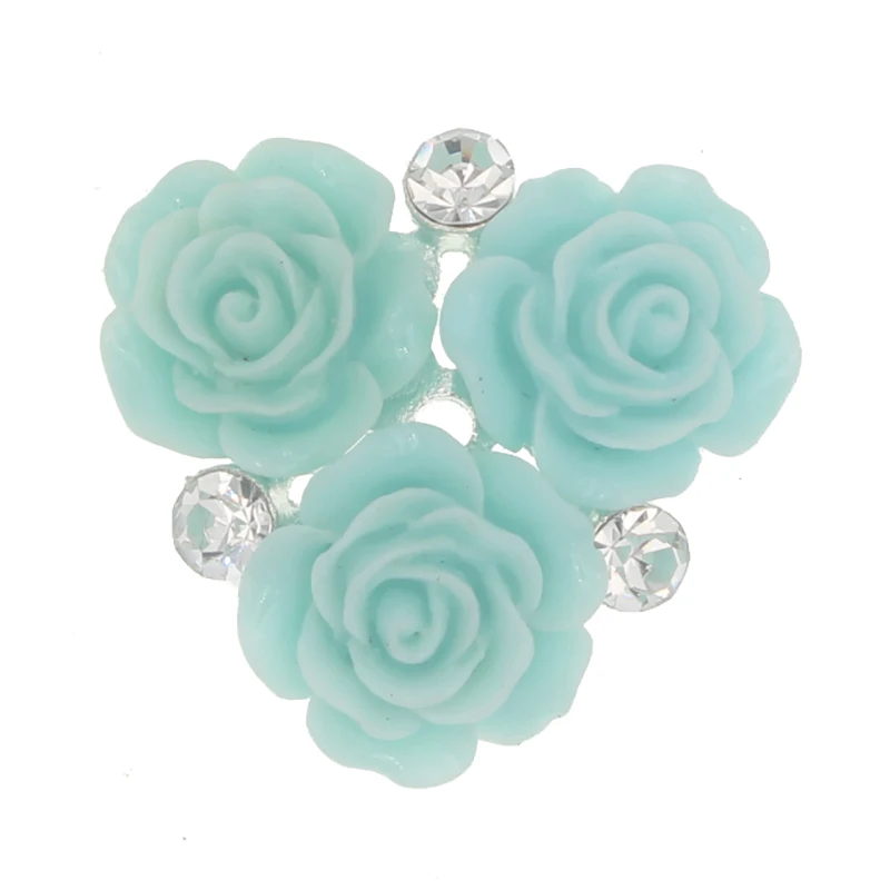 M-blue flower 10 шт. 28 мм Стразы в виде цветов, пуговицы из смолы, розовая кнопка, камни и кристаллы, ювелирные изделия, Пришивные акриловые драгоценные камни, аппликация из страз - Цвет: M-blue flower