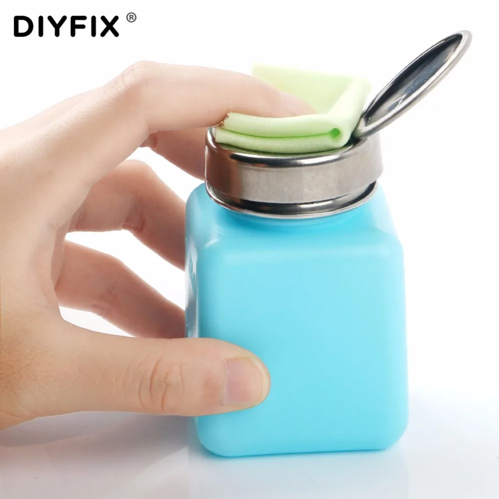 DIYFIX 120 мл пустая бутылка для жидкого спирта, для удаления остатков клея, инструмент для очистки, портативный дозатор, бутылка с насосом