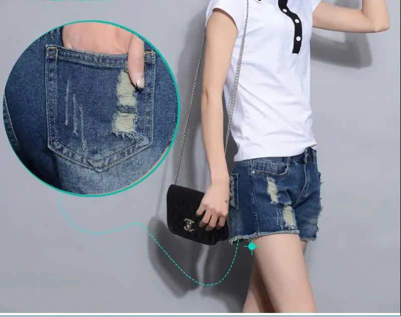 Лето 2018 Новинка Большой размер женские джинсовые шорты носят женщины Шорты |