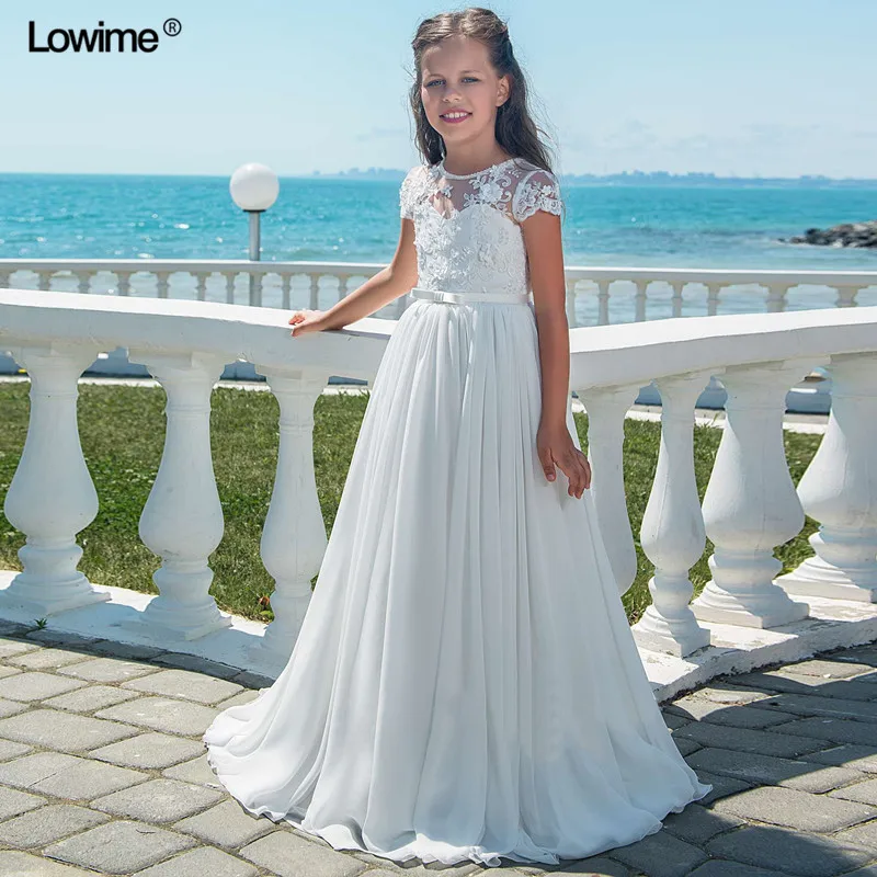 Платье трапециевидной формы с цветочным узором для девочек на свадьбу детское