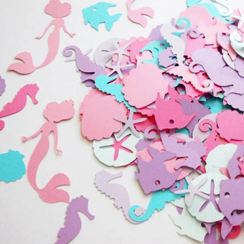 Русалка с конфетти для морской жизни вечерние украшения звезды лошади вечеринок